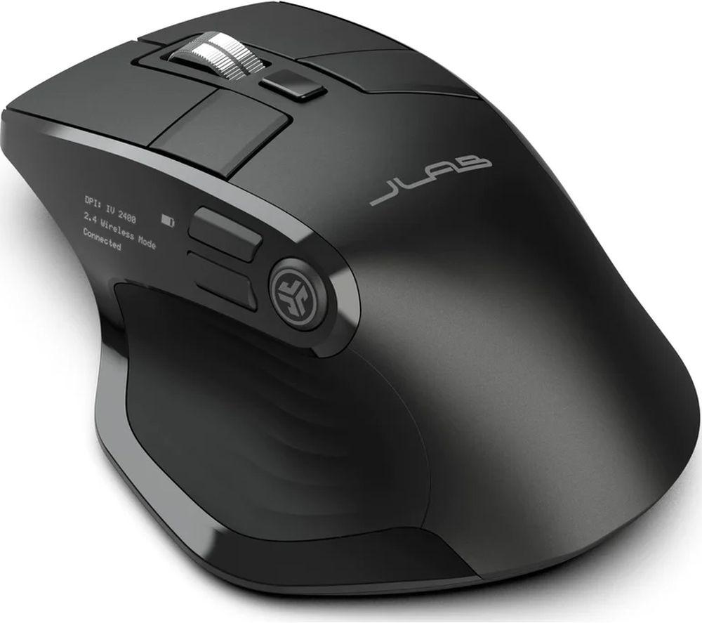 JLab Epic Wireless Mouse - Connect Via Bluetooth or USB Receiver, Ergonomic Bluetooth Mouse, Multi Device Rechargeable Wireless Mouse for Laptop Computer/PC/Tablet/Windows/Mac/More, Quiet Click Mice