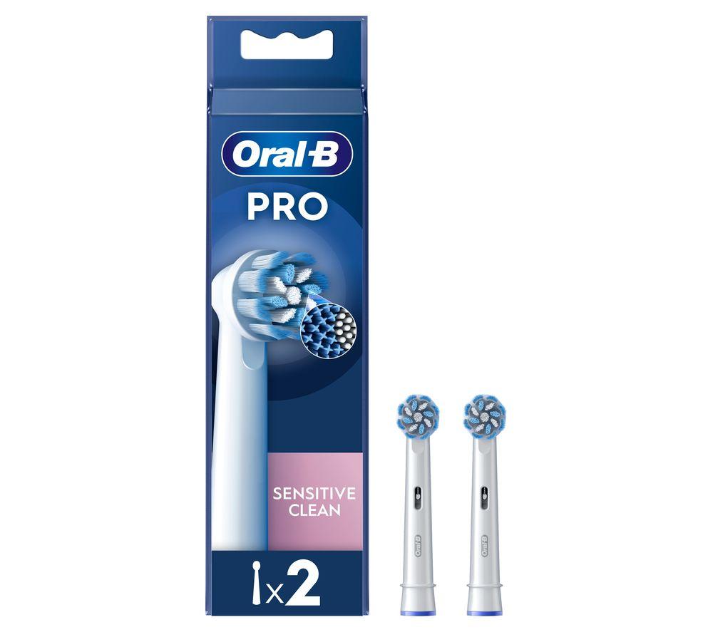 ORAL B Pro Sensitive Clean X-Filaments Replacement Toothbrush Head - Pack of 2, White, White