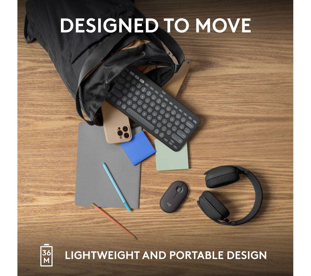 LOGITECH Pebble Keys 2 K380S Wireless Keyboard - Black image number 8 of 11