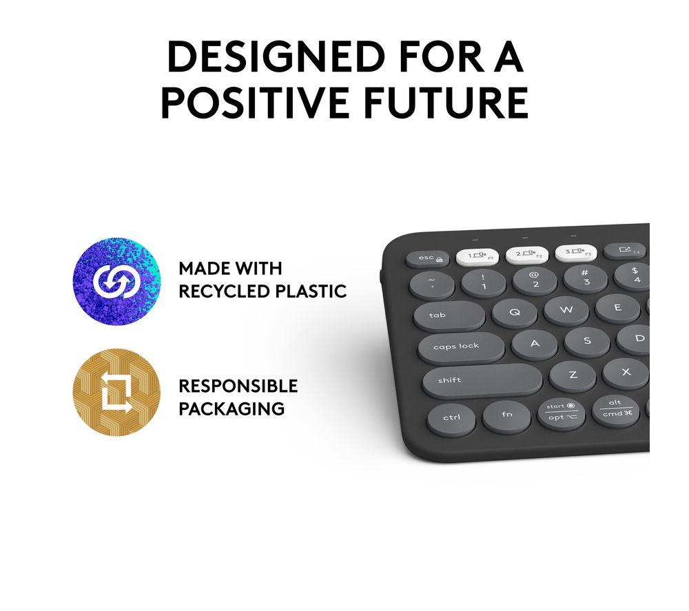 LOGITECH Pebble Keys 2 K380S Wireless Keyboard - Black image number 11 of 11