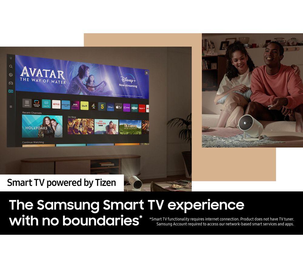 SAMSUNG The Freestyle (2nd Gen) SP-LFF3CLAXXXU Smart Full HD TV Projector with Amazon Alexa & Bixby - White image number 5 of 14