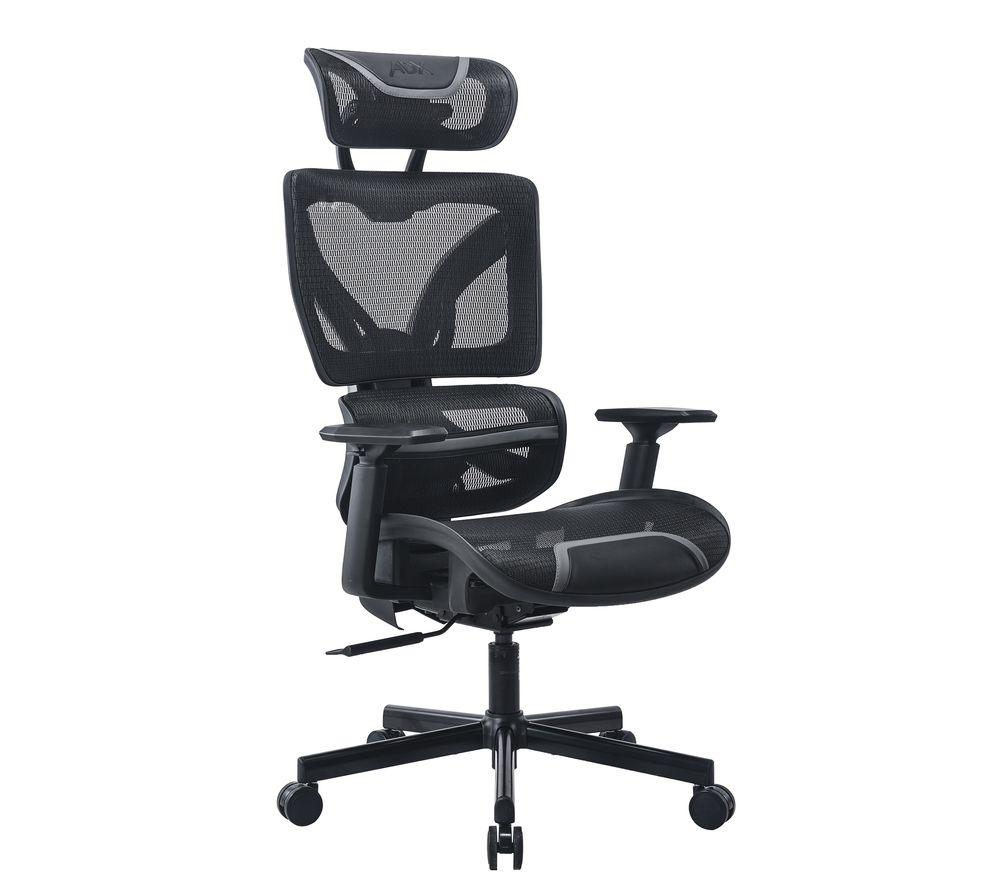 Image of ADX Ergonomic X 24 Gaming Chair - Black & Grey, Black,Silver/Grey