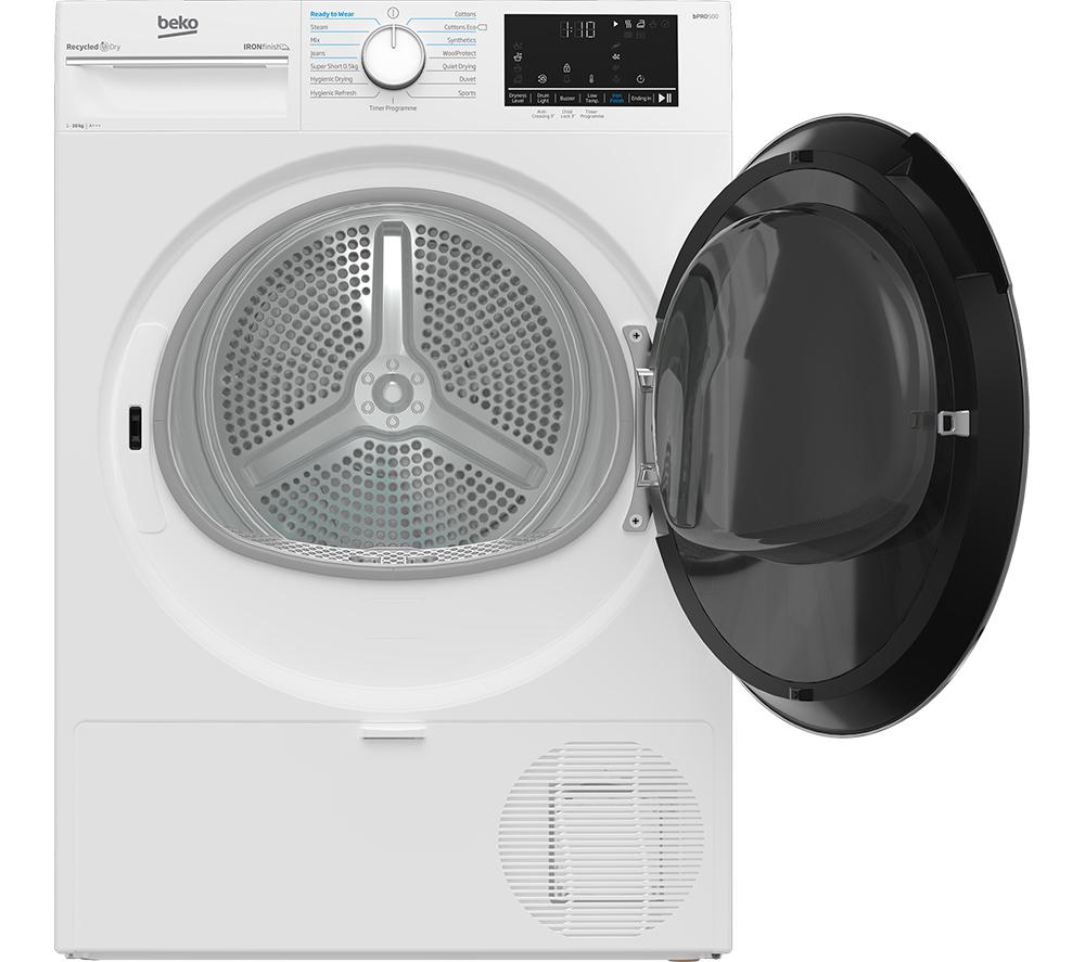 BEKO Pro Ironfinish B5T41024IW 10 kg Heat Pump Tumble Dryer - White image number 2 of 5