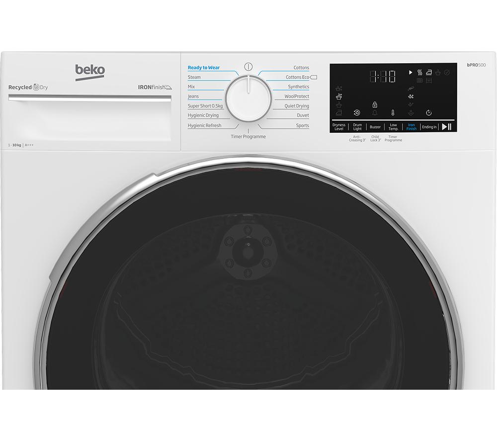BEKO Pro Ironfinish B5T41024IW 10 kg Heat Pump Tumble Dryer - White image number 3 of 5