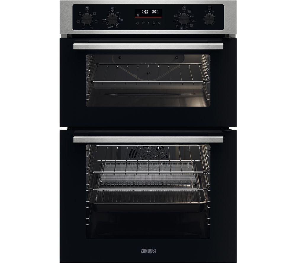 ZANUSSI ZKCNA7XN Electric Double Oven - Stainless Steel & Black, Stainless Steel