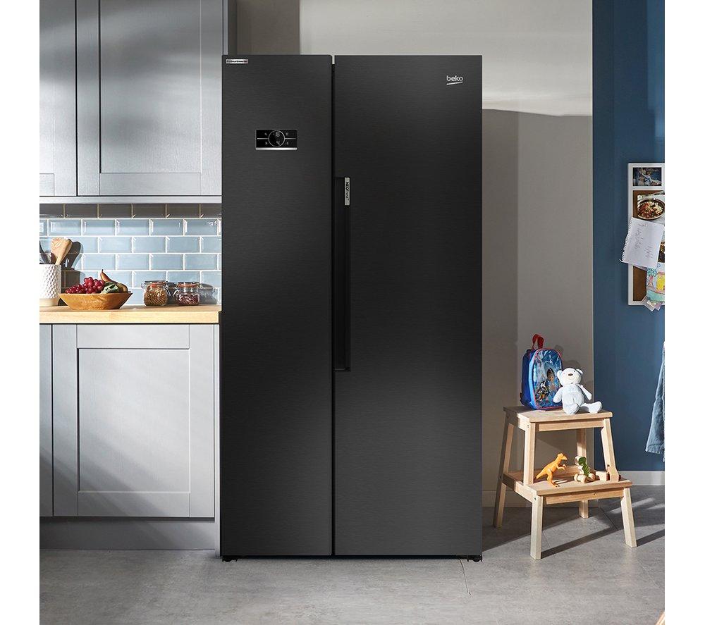 BEKO Pro HarvestFresh ASL1442VPZ American-Style Fridge Freezer - Black Steel image number 8 of 10