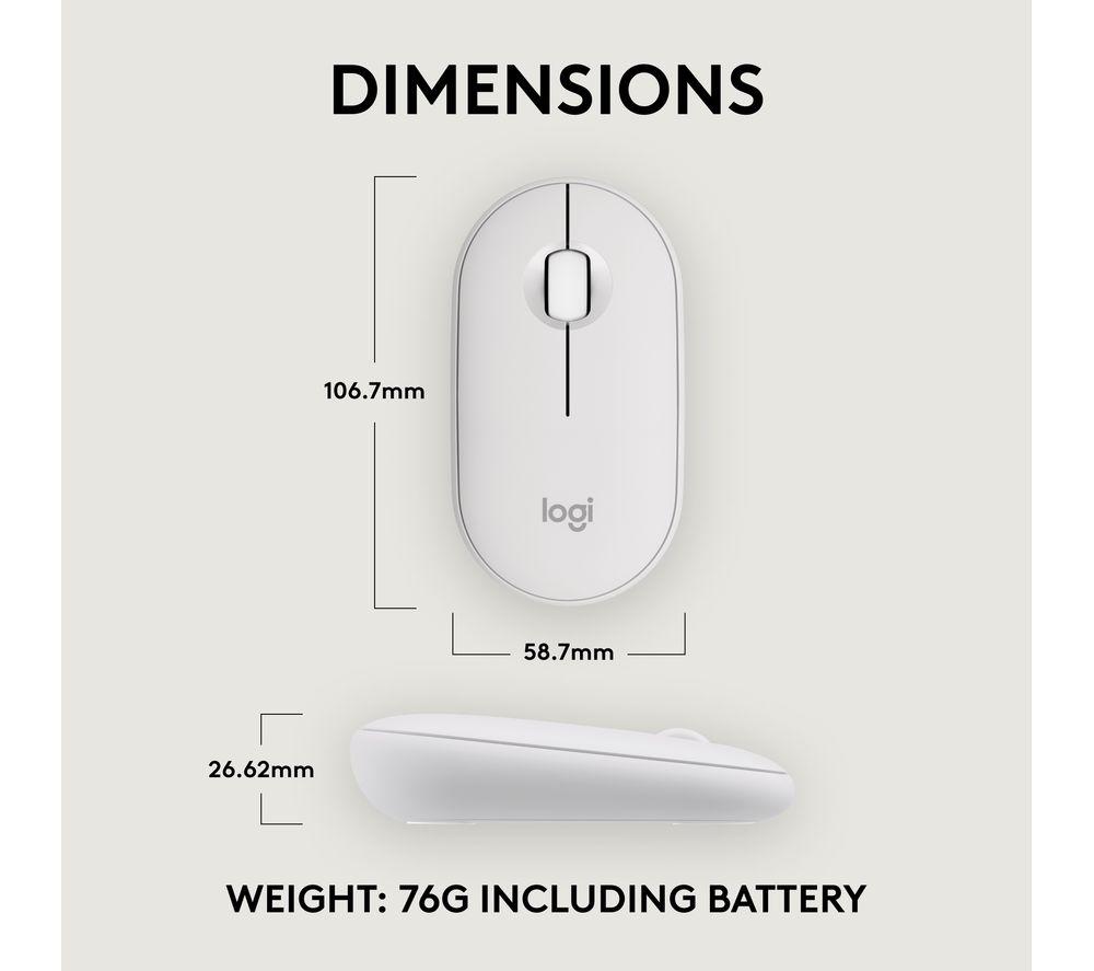 LOGITECH Pebble 2 M350S Wireless Optical Mouse - Offwhite image number 8 of 10
