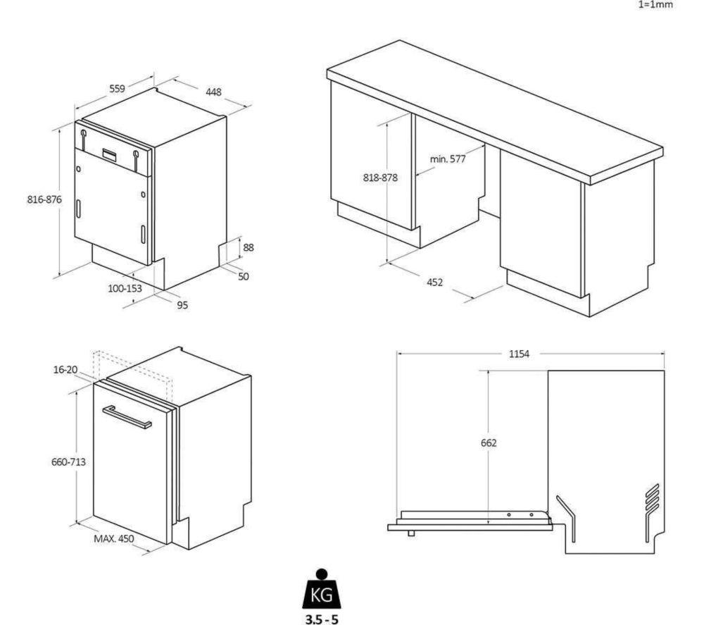 CANDY Brava CDIH 2L952-80 Slimline Fully Integrated Dishwasher image number 2 of 10