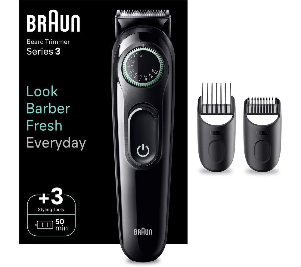 BRAUN Series 3 BRABT3411 Beard Trimmer - Black & Green, Green,Black