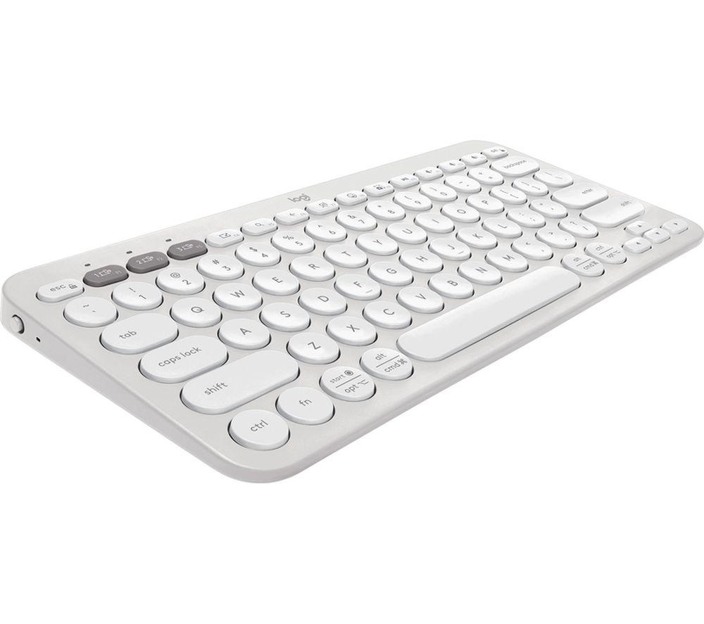 LOGITECH Pebble Keys 2 K380S Wireless Keyboard - White, White