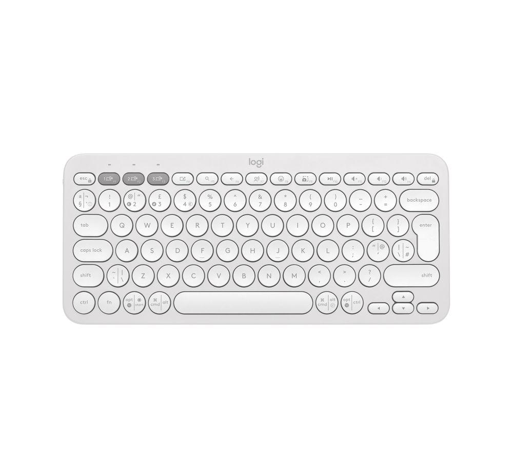 LOGITECH Pebble Keys 2 K380S Wireless Keyboard - White, White