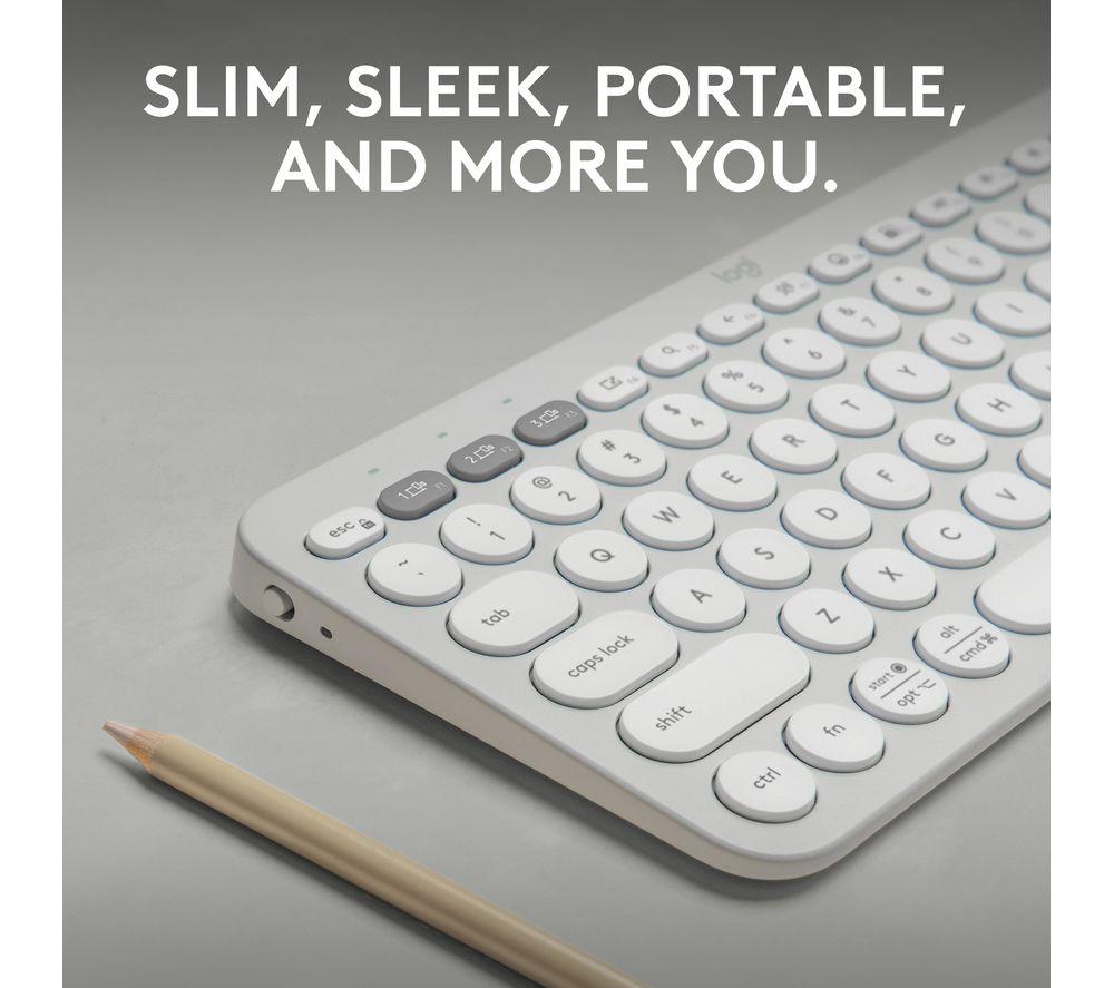 LOGITECH Pebble Keys 2 K380S Wireless Keyboard - White image number 2 of 11