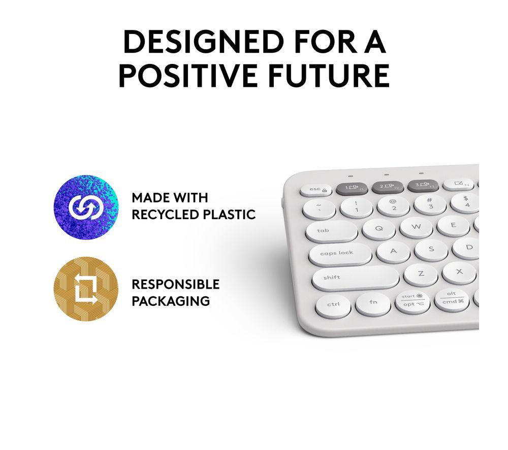 LOGITECH Pebble Keys 2 K380S Wireless Keyboard - White image number 11 of 11