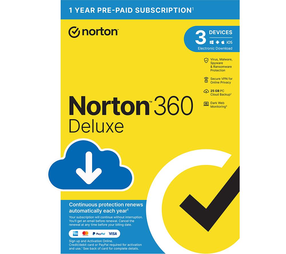 Norton 360 Deluxe 2024 - 5 Devices - 1 Year with Auto Renewal - Download 