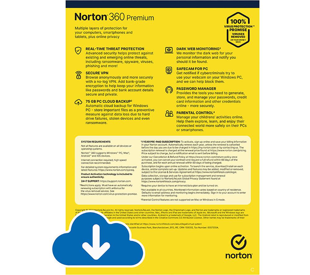 NORTON 360 Premium - 1 year for 10 devices, Download image number 2 of 8