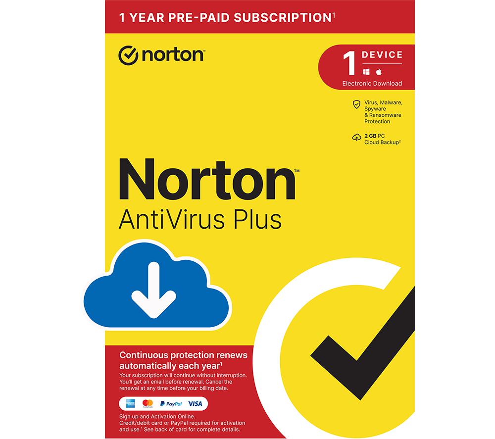 NORTON AntiVirus Plus - 1 year for 1 device, Download