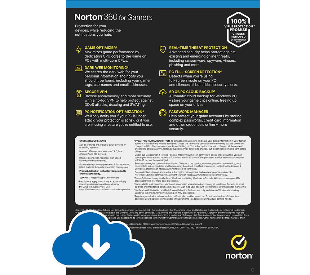 NORTON 360 for Gamers - 1 year for 3 devices, Download image number 2 of 8