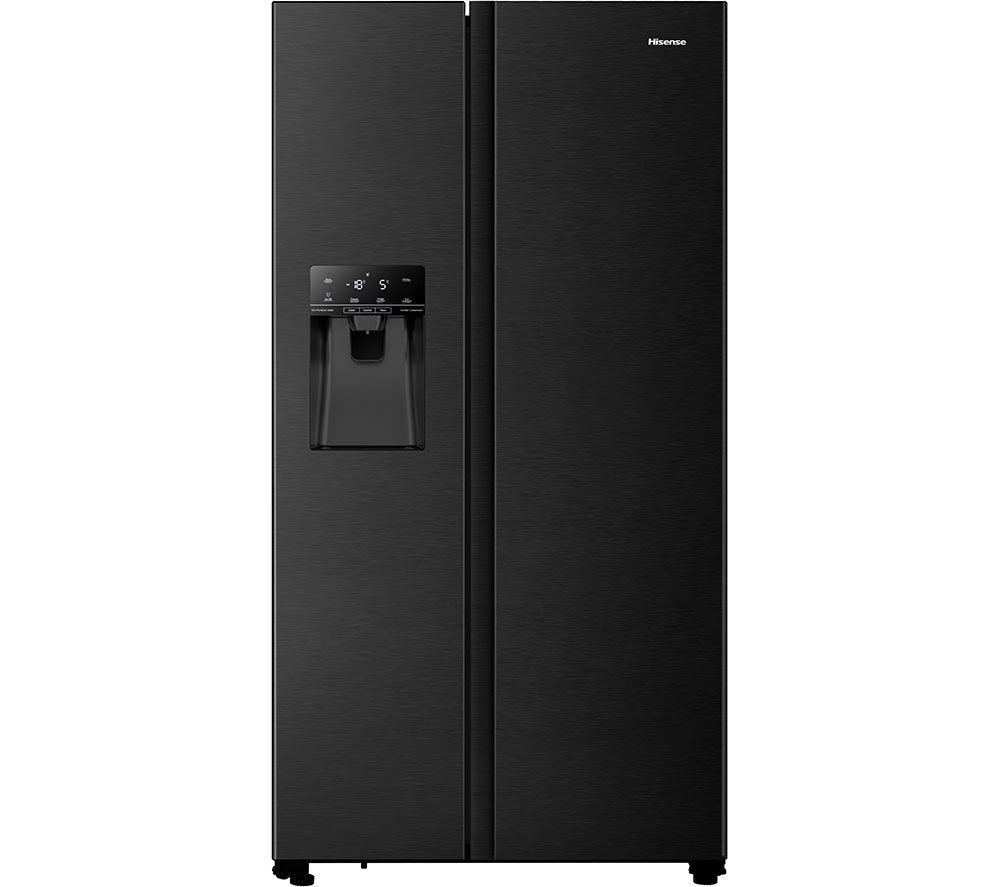 HISENSE RS694N4TFE American-Style Fridge Freezer – Black Stainless Steel, Stainless Steel