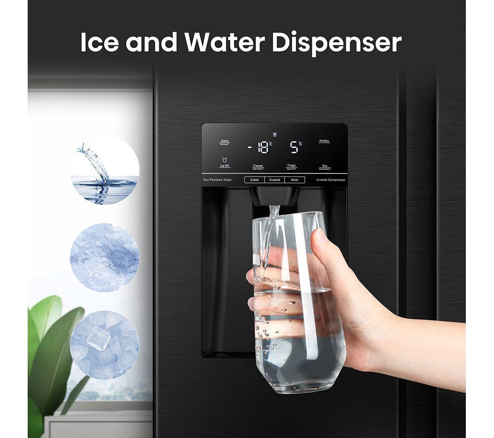 HISENSE RS694N4TFE American-Style Fridge Freezer - Black Stainless Steel image number 4 of 17