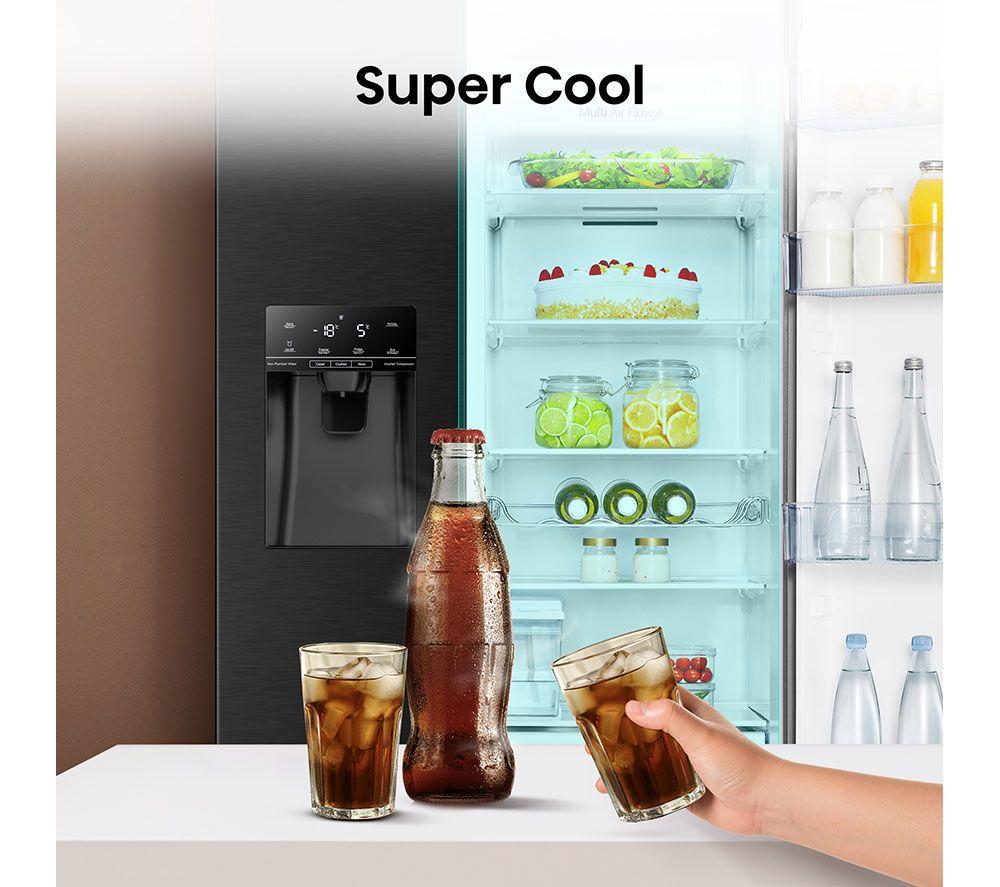 HISENSE RS694N4TFE American-Style Fridge Freezer - Black Stainless Steel image number 7 of 17