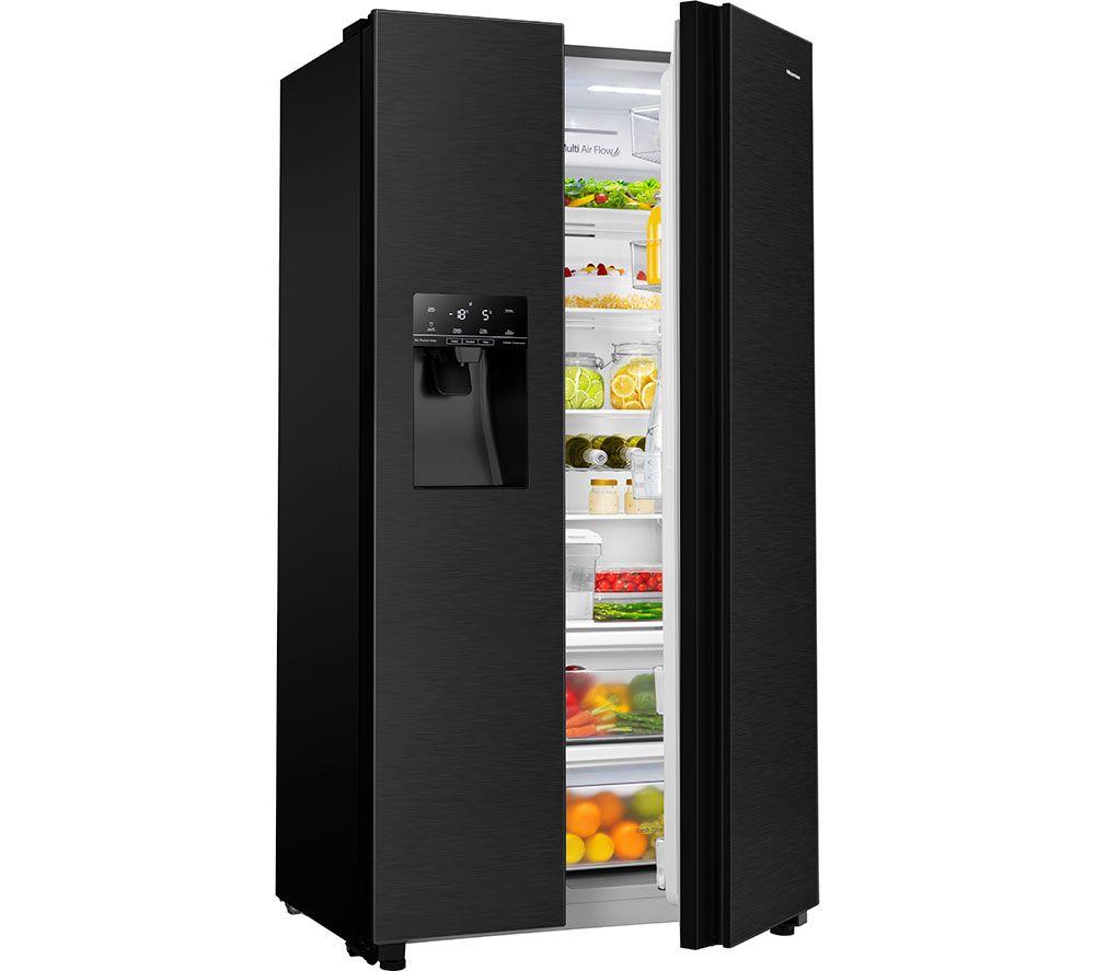 HISENSE RS694N4TFE American-Style Fridge Freezer - Black Stainless Steel image number 10 of 17