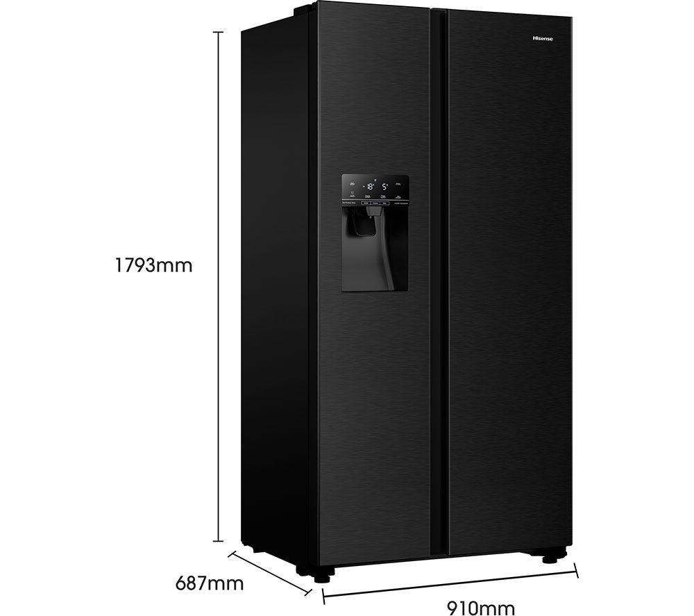 HISENSE RS694N4TFE American-Style Fridge Freezer - Black Stainless Steel image number 16 of 17