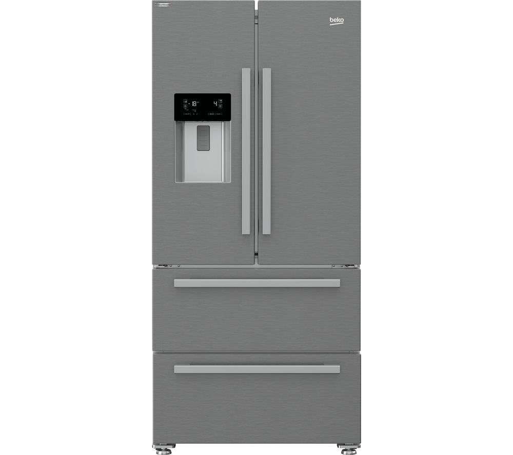 Image of BEKO HarvestFresh GNE460520DVPX Fridge Freezer - Brushed Steel, Brushed Steel