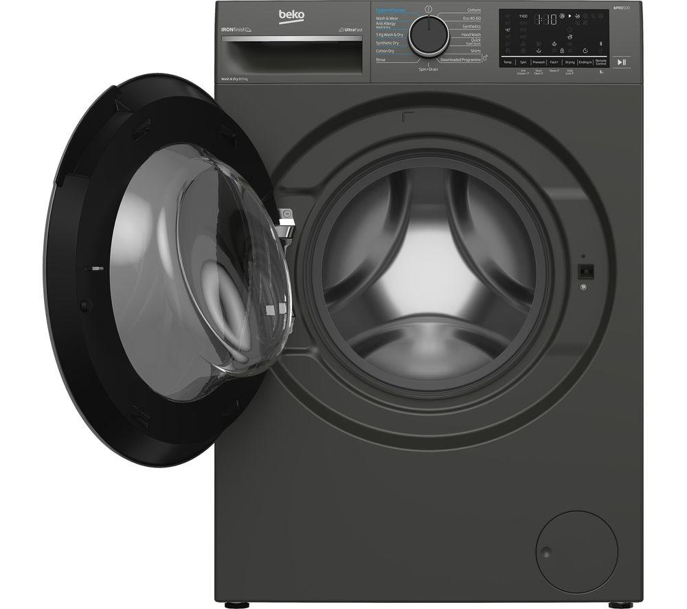 BEKO Pro B5D58544UG Bluetooth 8 kg Washer Dryer - Graphite, Black
