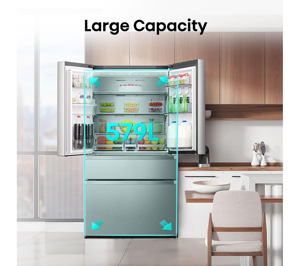 HISENSE PureFlat RF749N4SWSE Smart Fridge Freezer - Stainless Steel image number 3 of 19