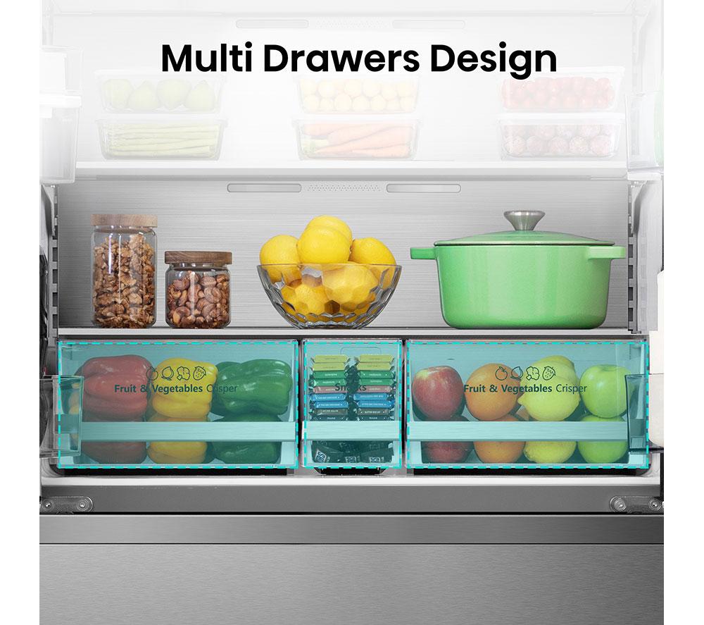 HISENSE PureFlat RF749N4SWSE Smart Fridge Freezer - Stainless Steel image number 6 of 19