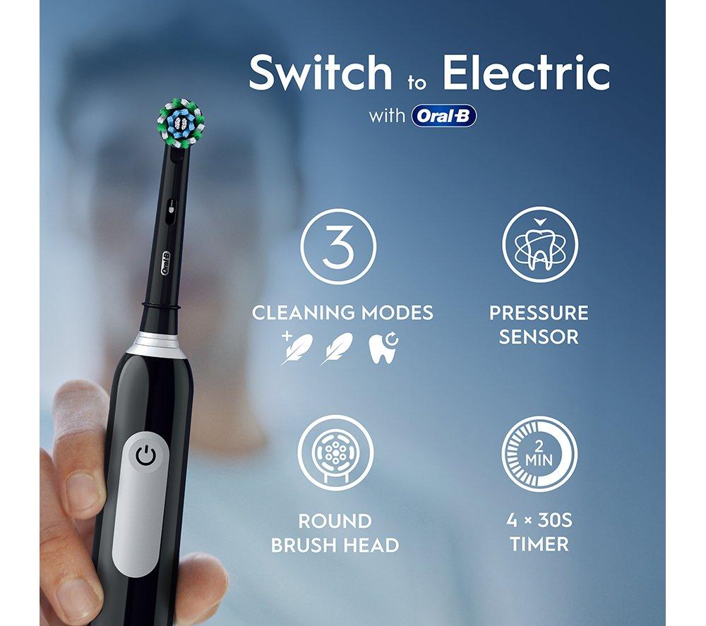 ORAL-B Pro 1 Cross Action Electric Toothbrush & Travel Case - Black image number 2 of 6