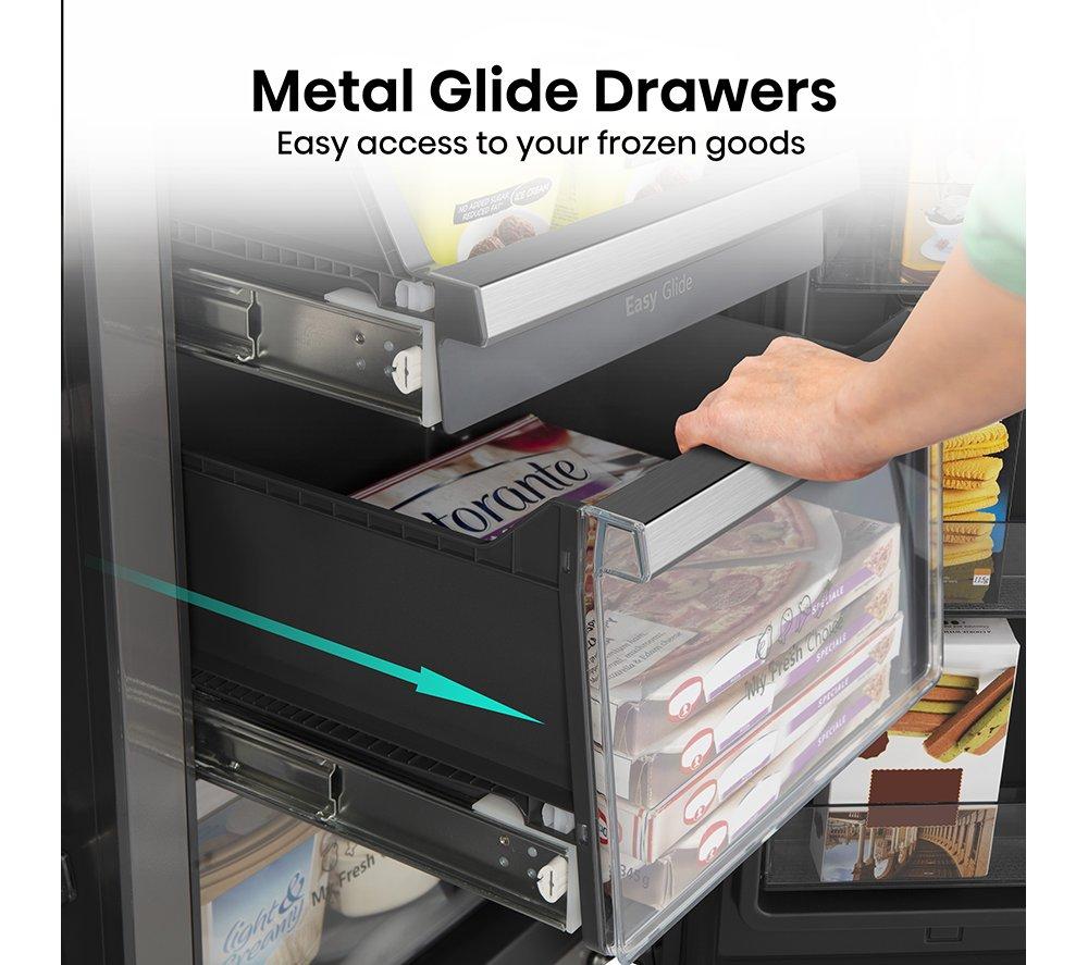 HISENSE PureFlat RQ760N4SBFE American-Style Smart Fridge Freezer - Black Stainless Steel image number 10 of 13