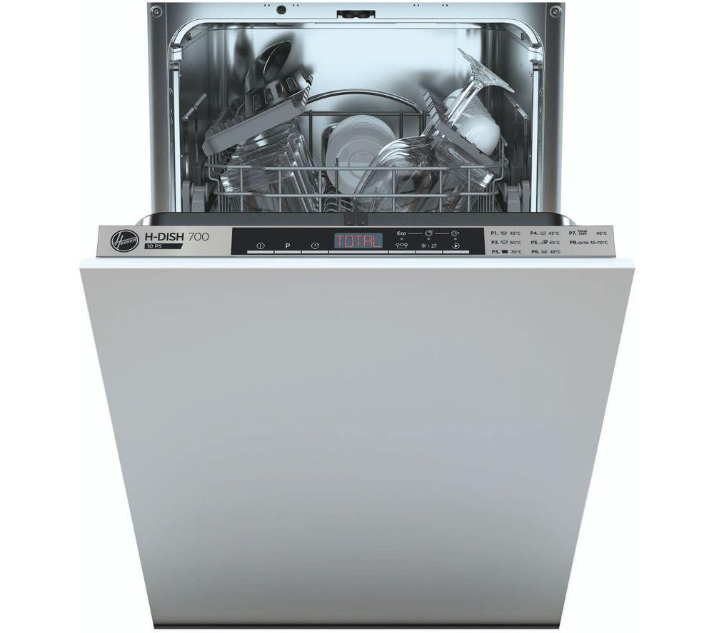 HOOVER HDIH 2T1047-80 Slimline Fully Integrated Dishwasher, Silver/Grey