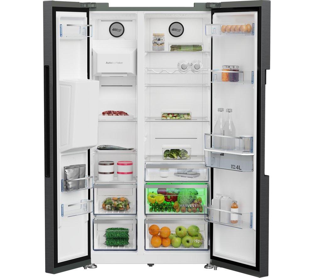 BEKO Pro HarvestFresh ASN652VPZ Fridge Freezer - Black Steel image number 3 of 14