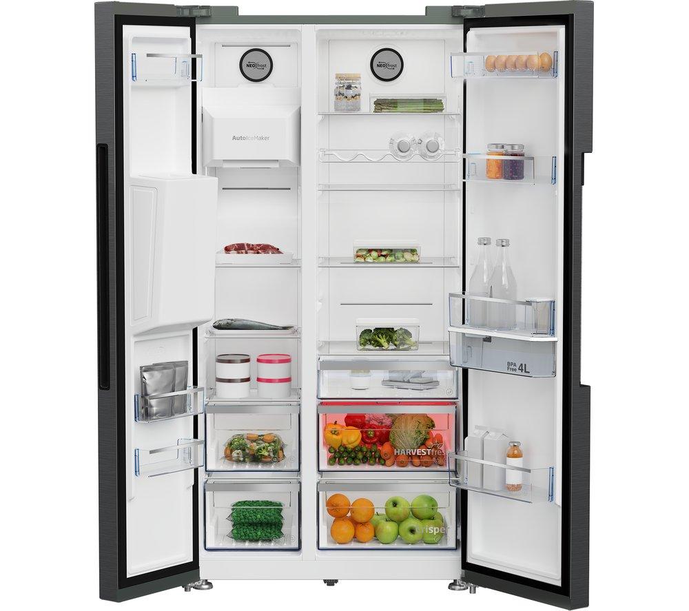 BEKO Pro HarvestFresh ASN652VPZ Fridge Freezer - Black Steel image number 4 of 14