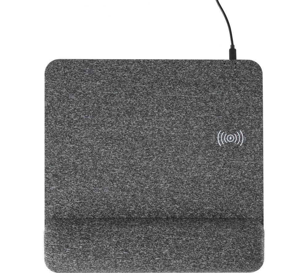 Image of ALLSOP PowerTrack Plush Wireless Charging Mouse Mat - Grey