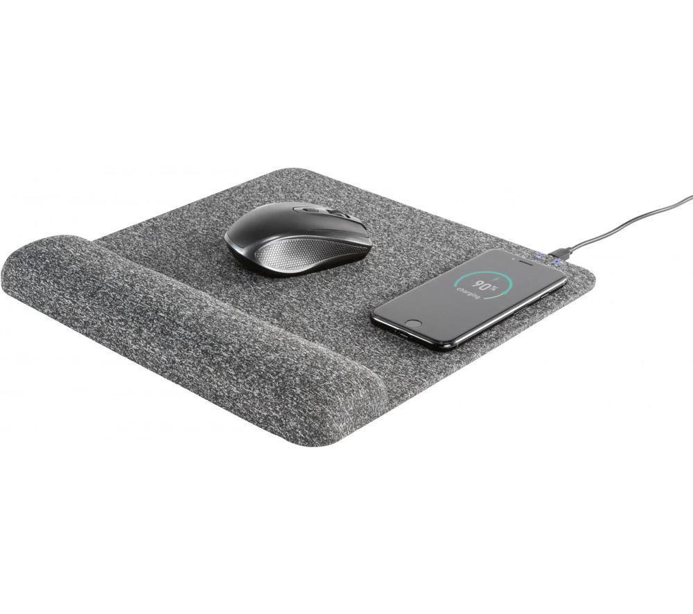 ALLSOP PowerTrack Plush Wireless Charging Mouse Mat - Grey image number 6 of 7