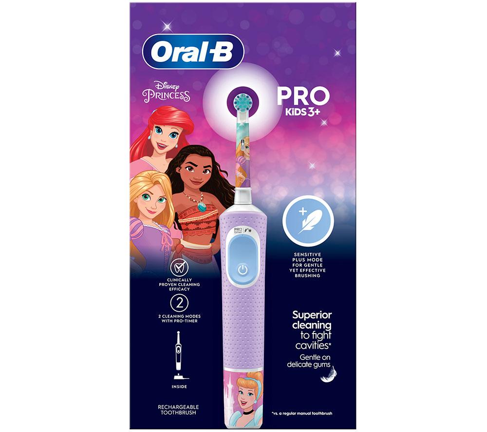 ORAL B Vitality Pro Kids Electric Toothbrush - Disney Princess, White,Blue