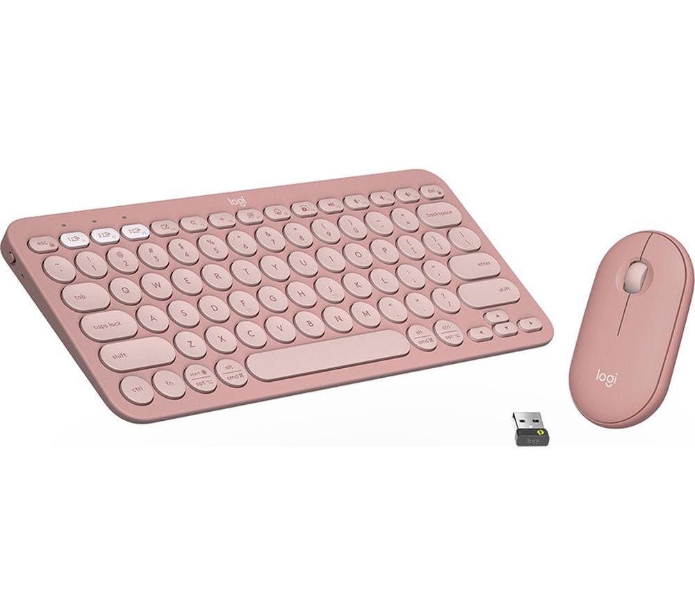LOGITECH Pebble 2 MK380 Wireless Keyboard & Mouse Set - Rose