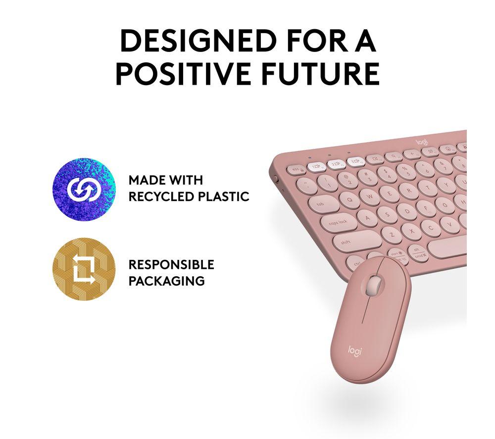 LOGITECH Pebble 2 MK380 Wireless Keyboard & Mouse Set - Rose image number 10 of 10