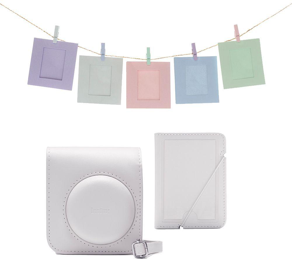 instax Mini 12 acessory kit, Camera case, Photo Album, Hanging Cards and pegs, Clay White