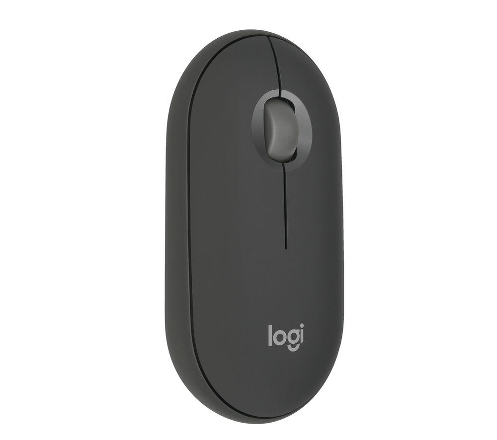 LOGITECH Pebble 2 M350S Wireless Optical Mouse - Graphite, Black,Silver/Grey