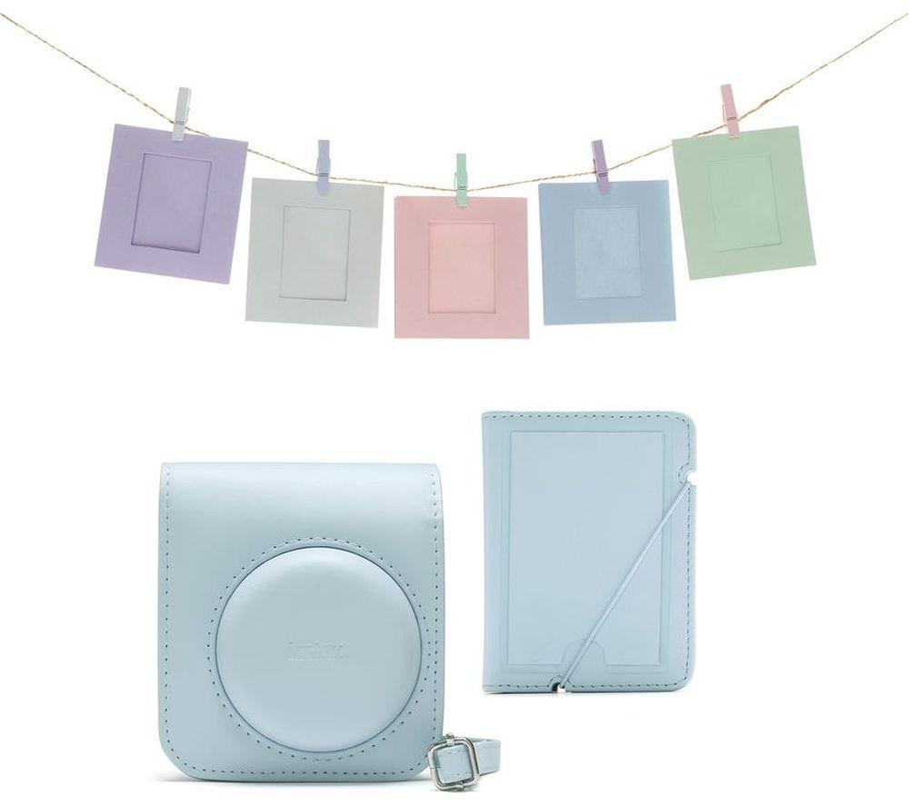 instax Mini 12 acessory kit, Camera case, Photo Album, Hanging Cards and pegs, Pastel Blue & Fujifilm Mini Instant Film White Border, 20 Shot Pack, Suitable for All Mini Cameras and Printers