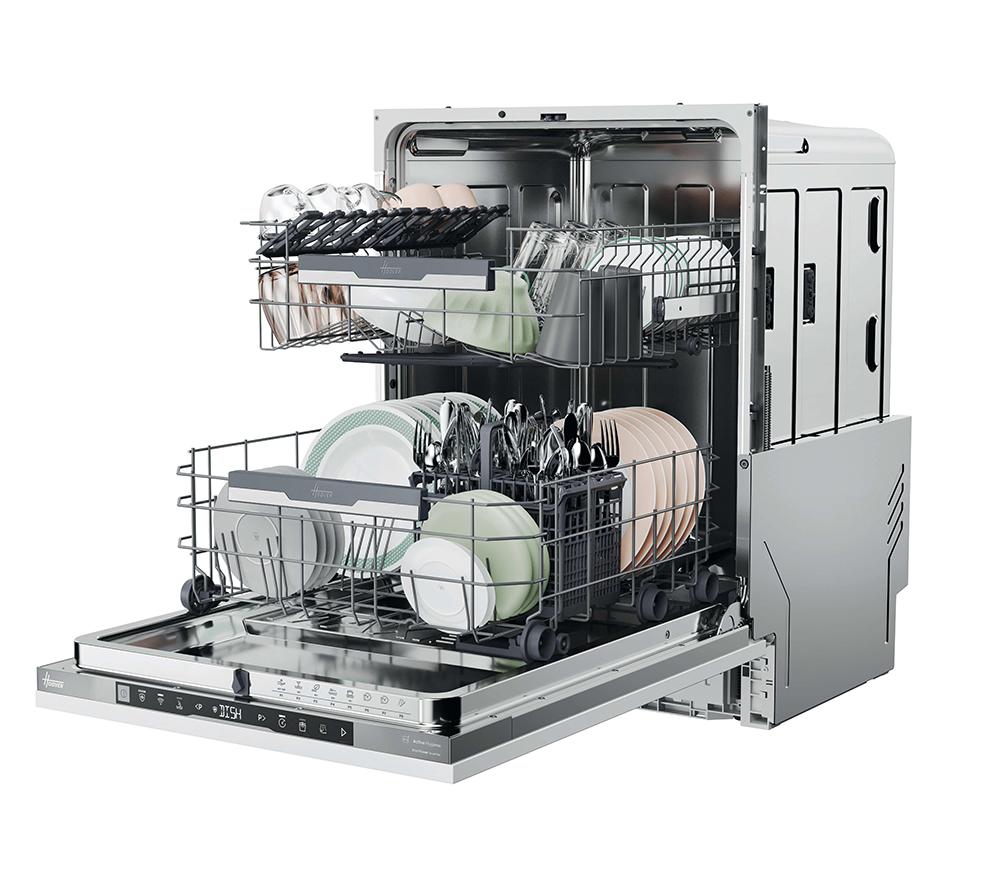 HOOVER HI4C6F0S-80 Full-size Fully Integrated WiFi-enabled Dishwasher image number 4 of 15