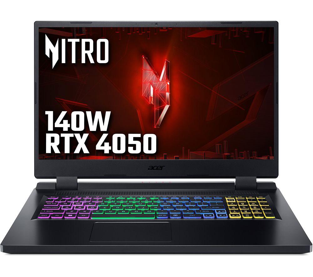 ACER Nitro 5 AN517-55-74P6 17.3 Gaming Laptop - IntelCore? i7, RTX 4050, 1 TB SSD, Black