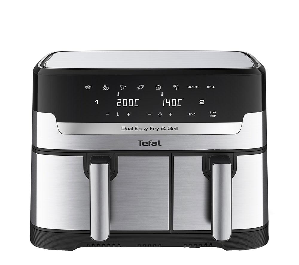 TEFAL Easy Fry & Grill Dual Drawer EY905D40 Air Fryer ? Black, Stainless Steel