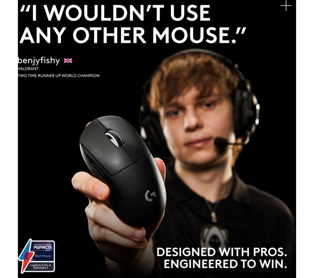 LOGITECH PRO X Superlight 2 Wireless Optical Gaming Mouse - Black image number 16 of 22
