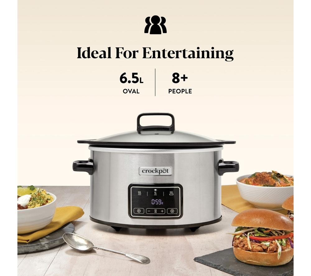 CROCK-POT Sizzle & Stew CSC112 6.5L Slow Cooker - Stainless Steel image number 4 of 7