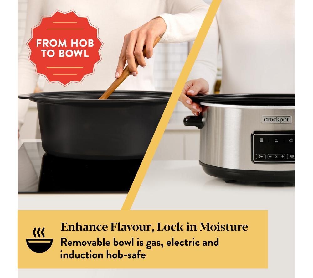 CROCK-POT Sizzle & Stew CSC112 6.5L Slow Cooker - Stainless Steel image number 5 of 7