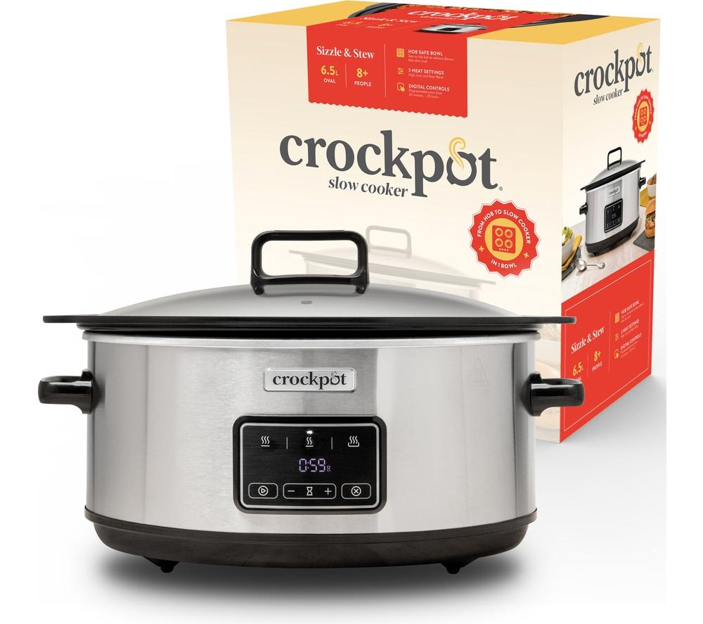 CROCK-POT Sizzle & Stew CSC112 6.5L Slow Cooker - Stainless Steel image number 7 of 7